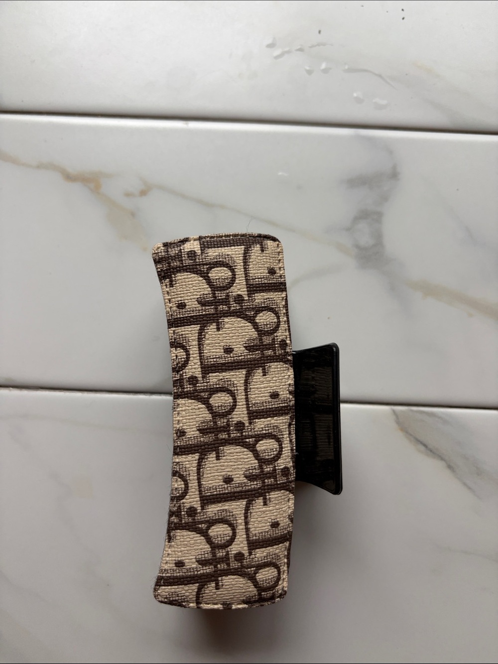 Neutral Brown Patterned Hair Clip for women